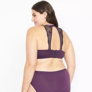 Lane Bryant Deep Purple Lace Back Bra